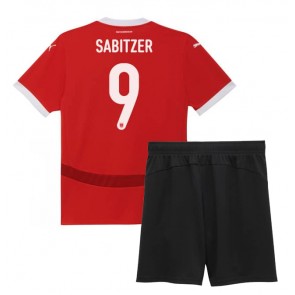 Rakousko Marcel Sabitzer #9 Dětské Domácí dres komplet ME 2024 Krátký Rukáv (+ trenýrky)